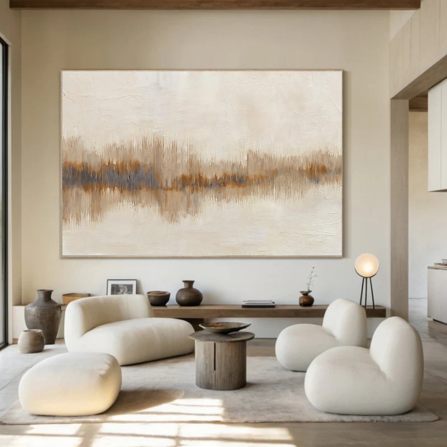 Beige and Brown Abstract Wall Art #VA207