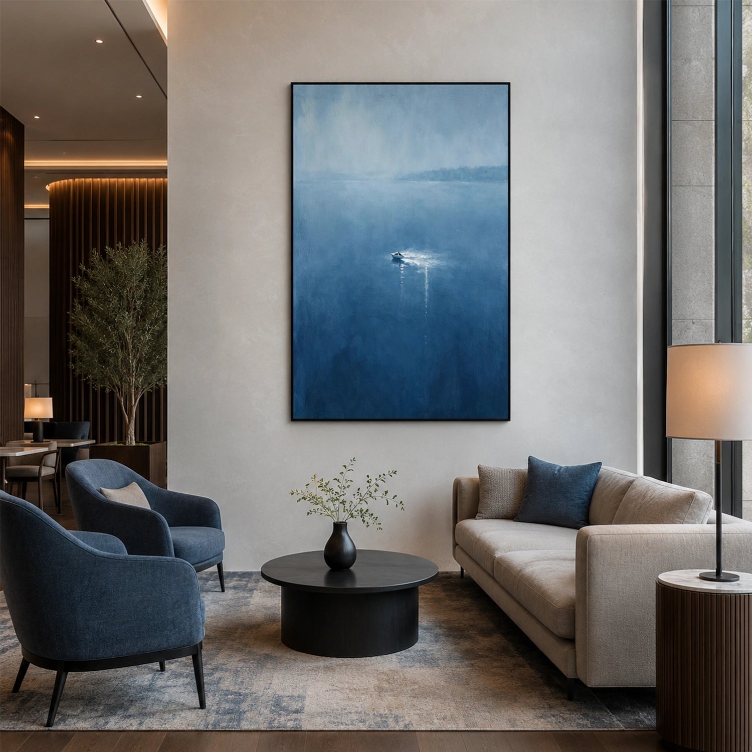 Abstract Ocean And Sky Canvas Art #OC217