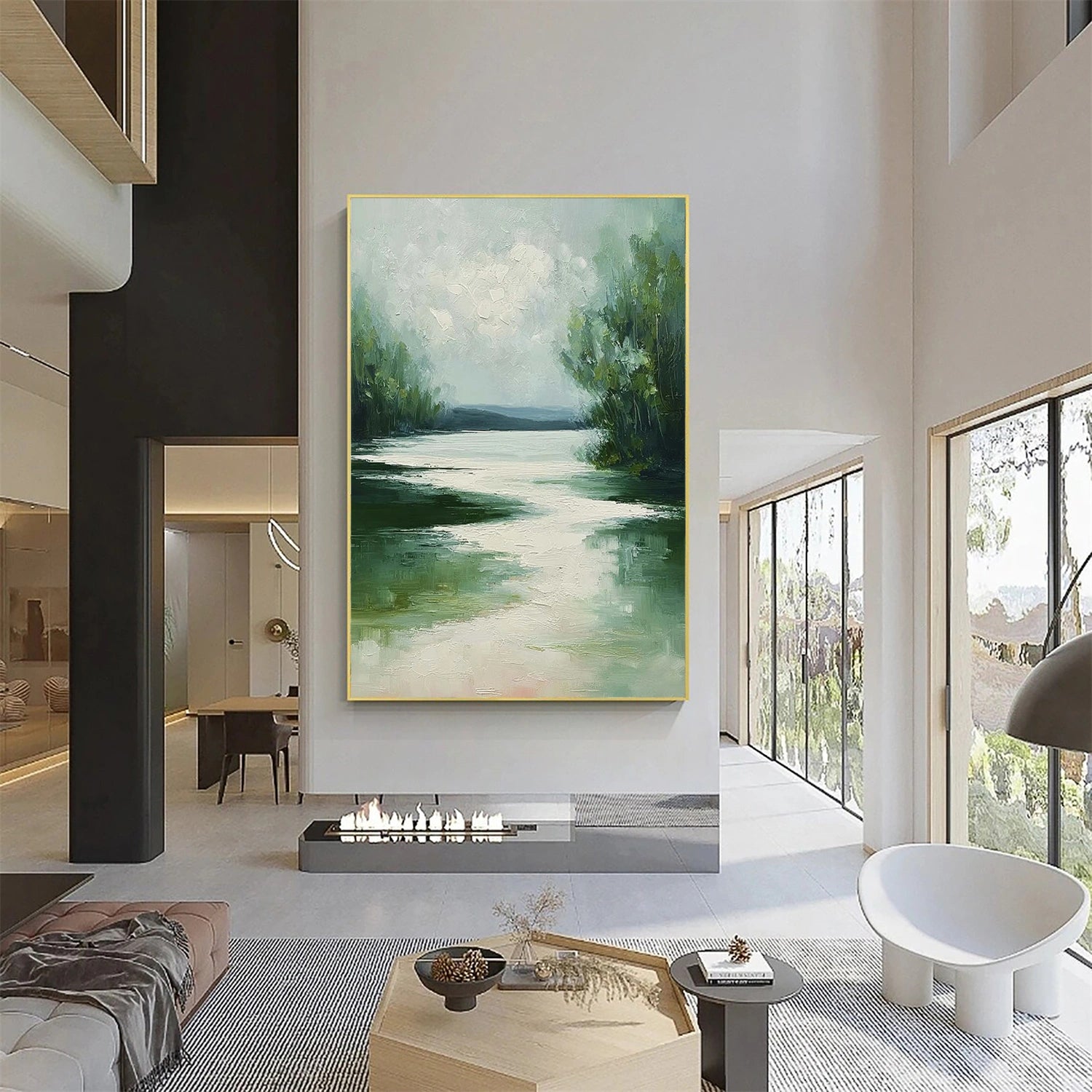 Abstract Ocean And Sky Canvas Art #OC173