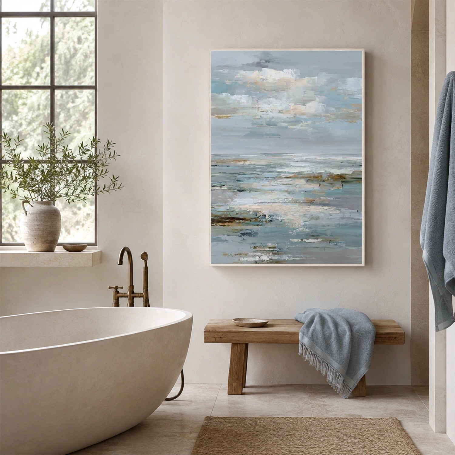 Abstract Ocean And Sky Canvas Art #OC224