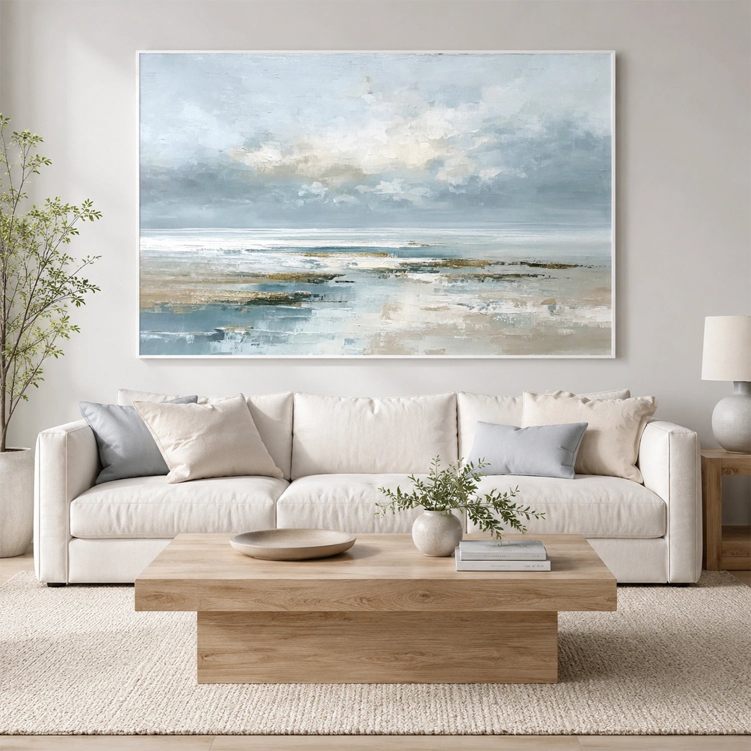 Abstract Ocean And Sky Canvas Art #OC211