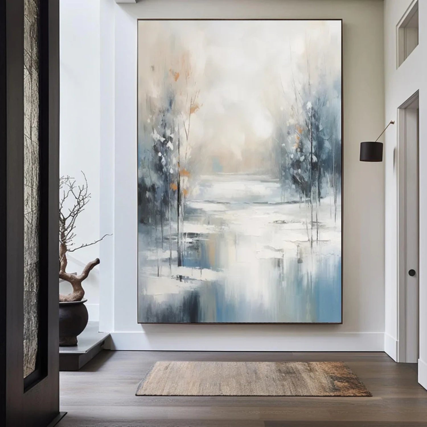 Abstract Flower And Tree Textured Canvas Art #MF087