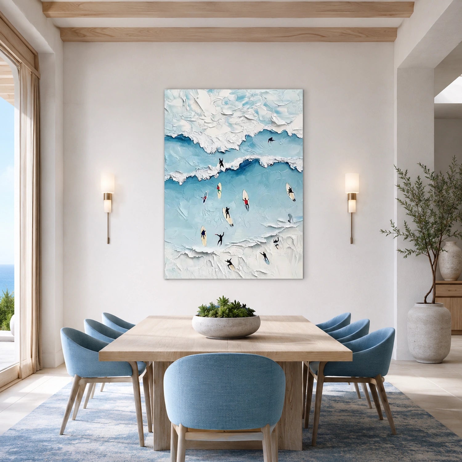 Surfing Sport Textured Canvas Painting #PB094