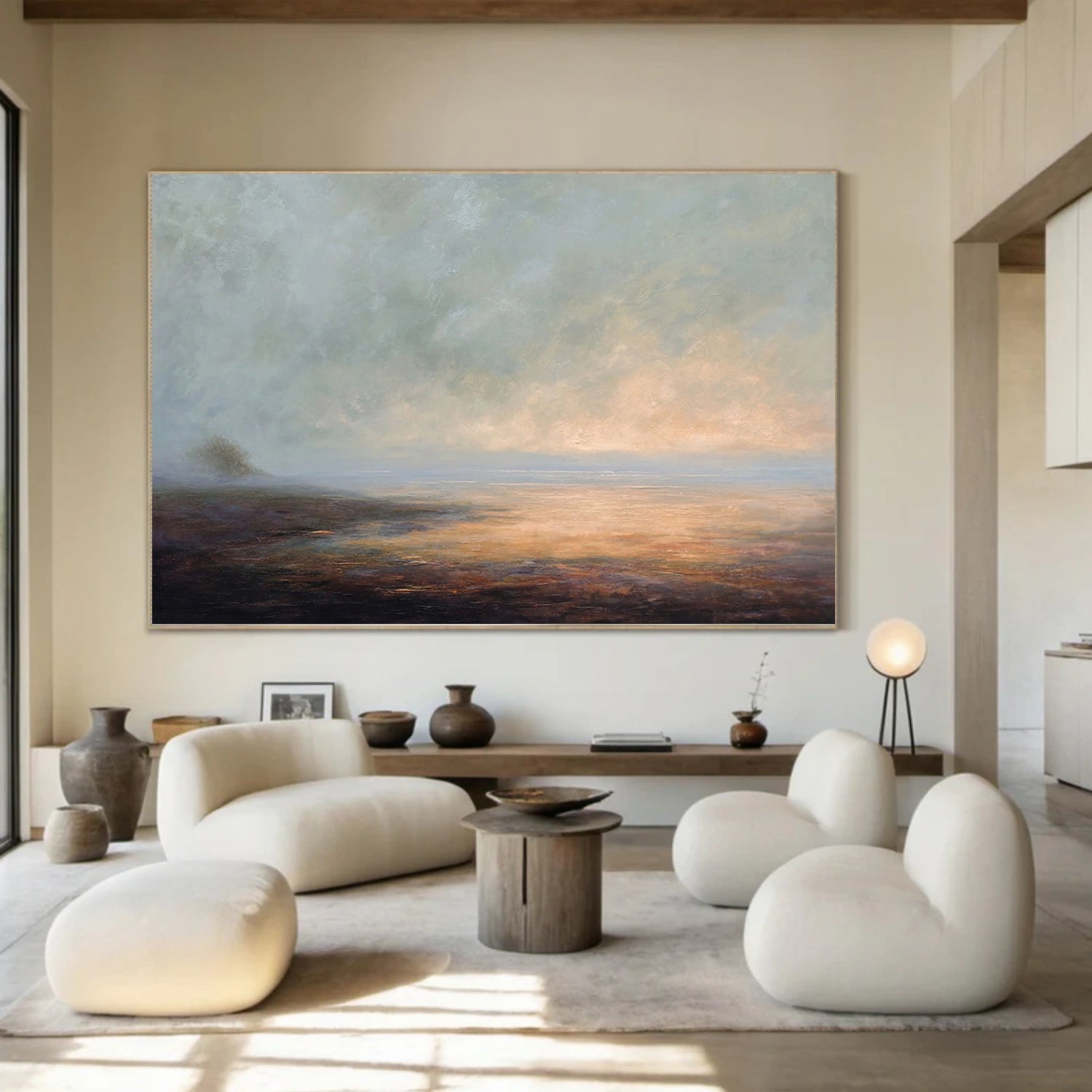 Abstract Ocean And Sky Canvas Art #OC175