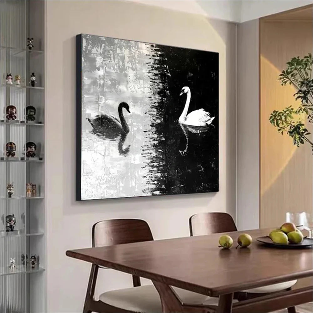 Black & White Abstract Animal Canvas Art #DW032
