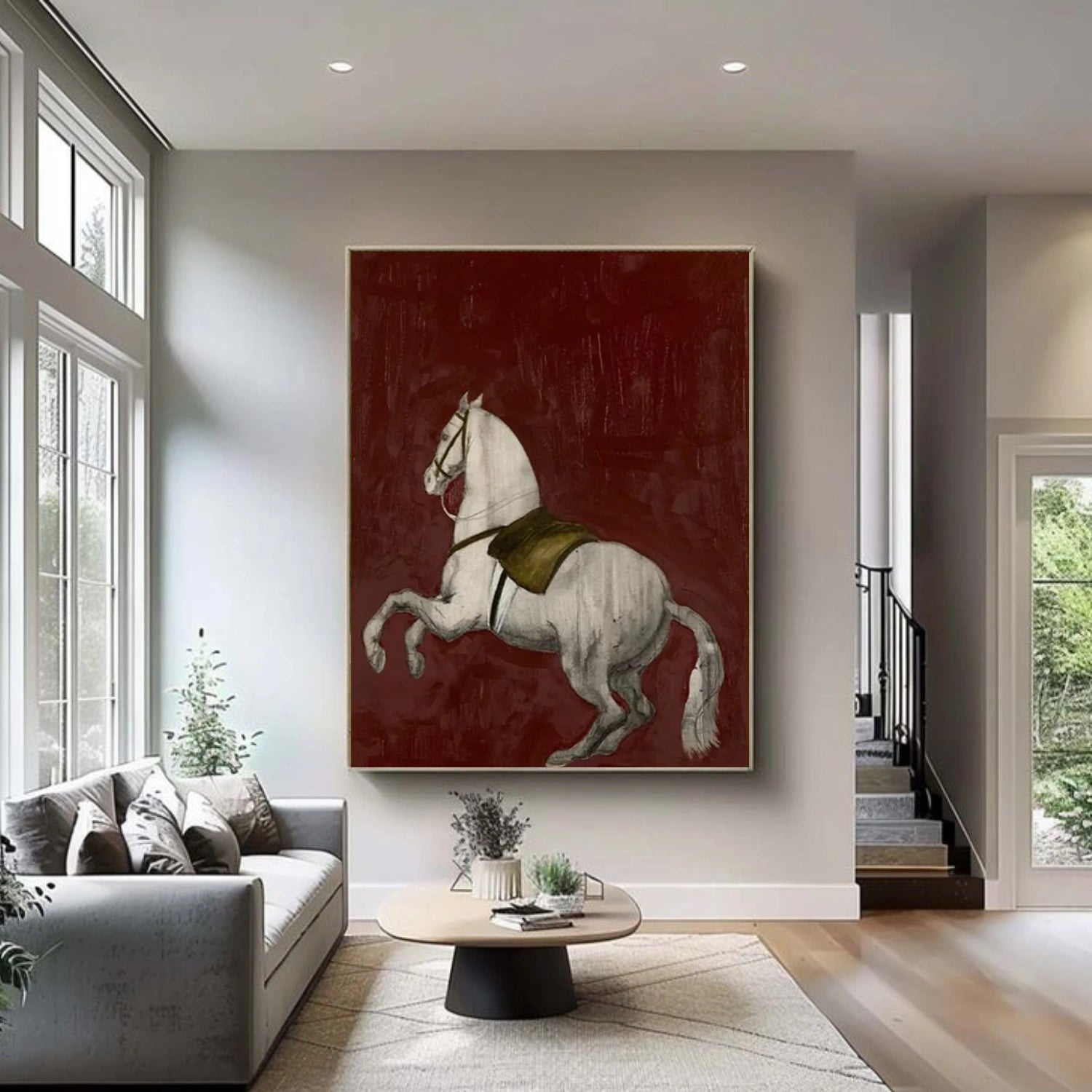 Abstract Animal Horse Canvas Art #DW081