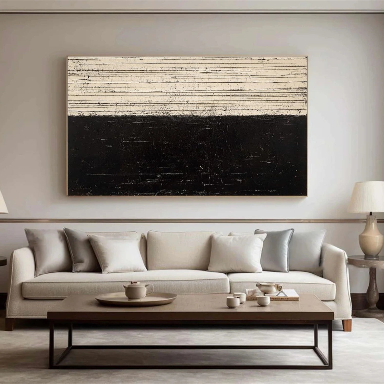 Black and White Wabi Sabi Textured Wall Art #VS094