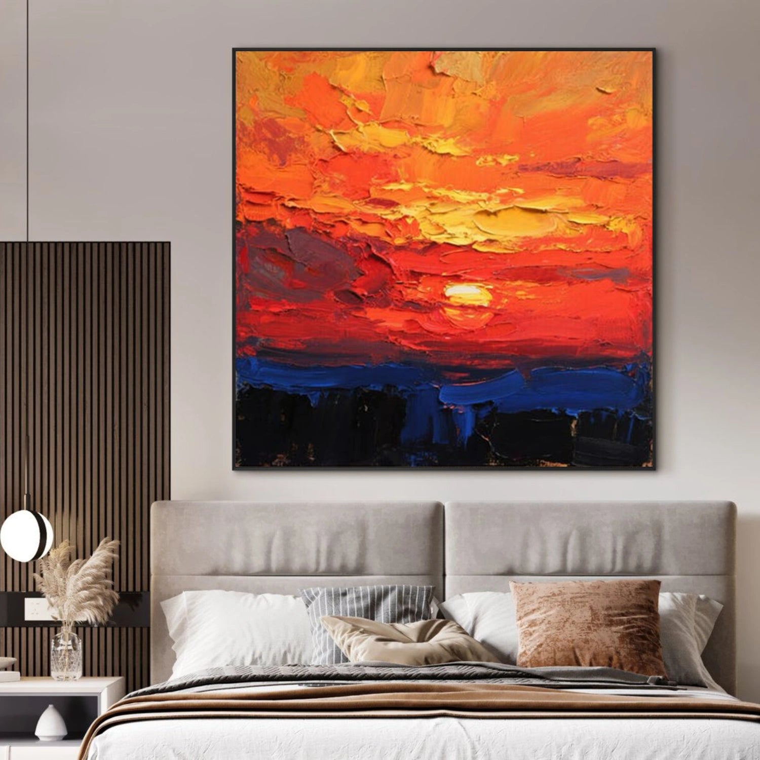 Abstract Mountain Textured Canvas Art #BT085