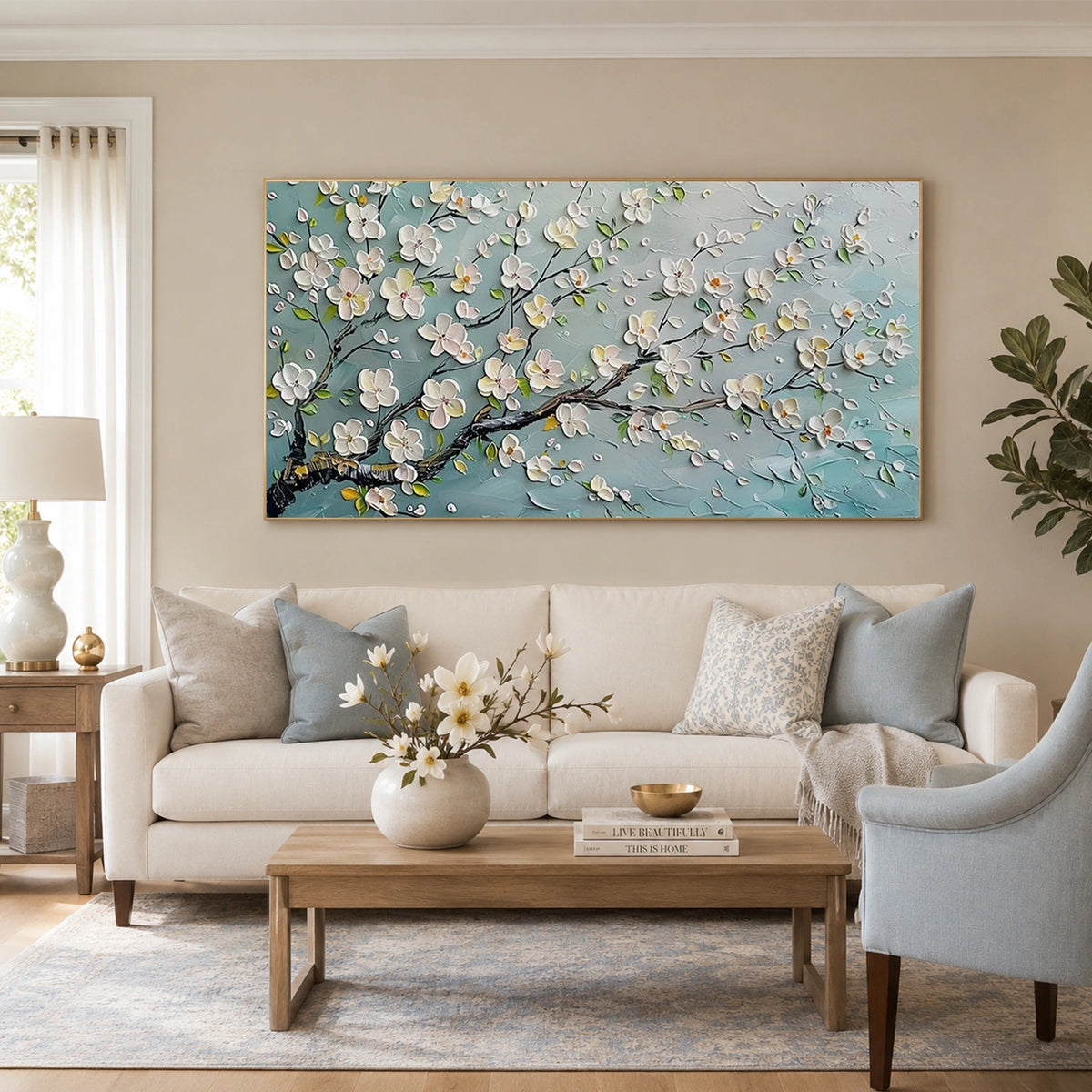 Abstract Flower And Tree Textured Canvas Art #MF219