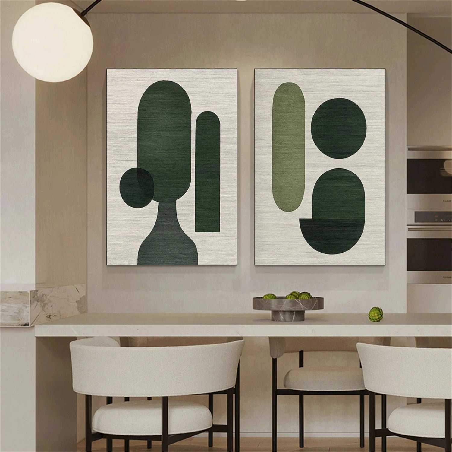 Green Wabi Sabi Wall Art Set of 2 #VS187
