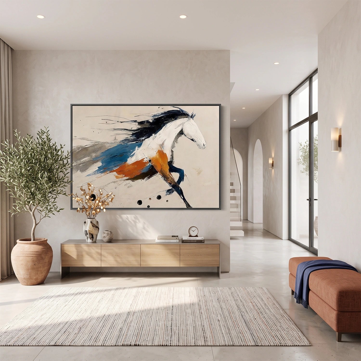 Abstract Animal Horse Canvas Art #DW147