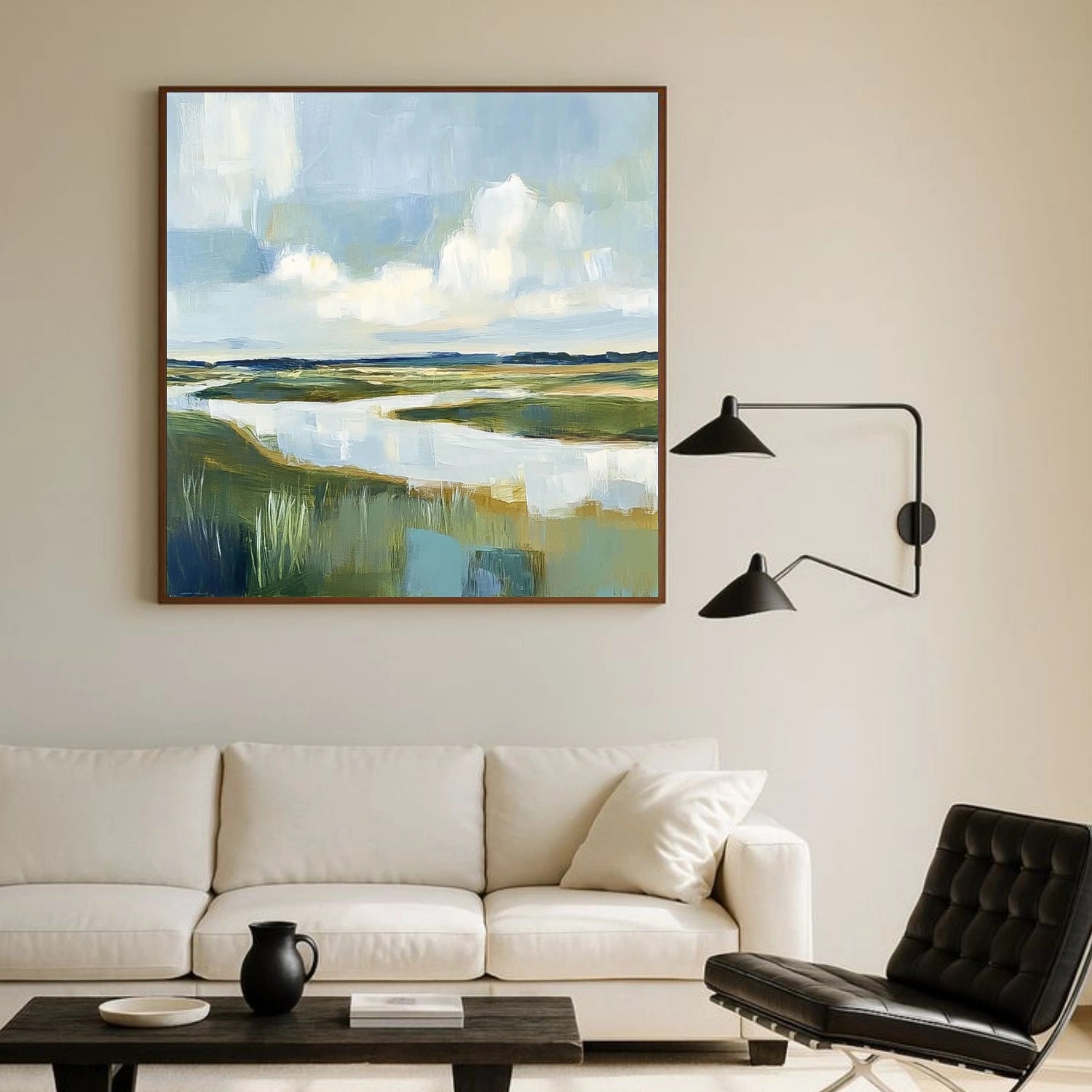 Abstract Ocean And Sky Canvas Art #OC126