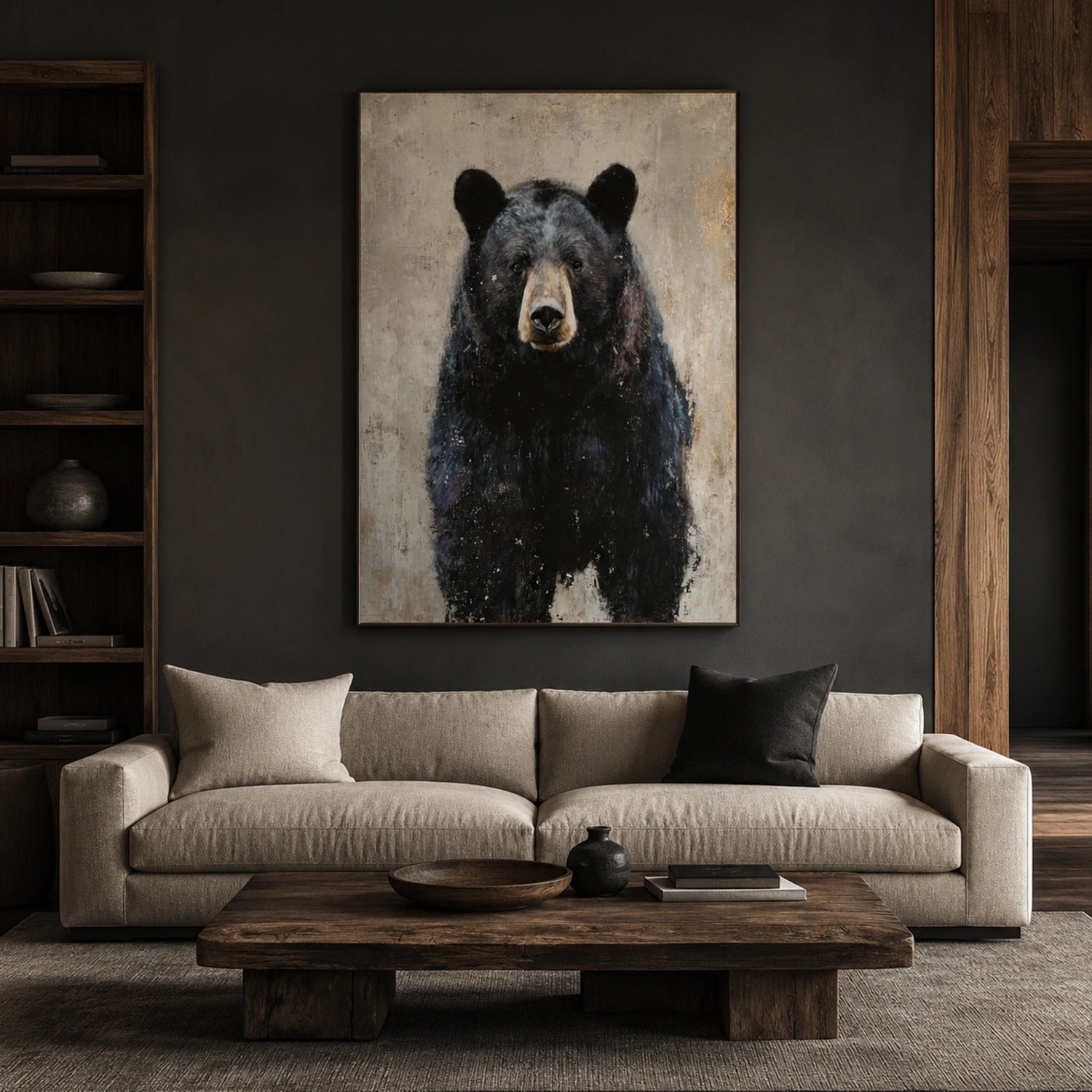Abstract Animal Bear Canvas Art #DW150