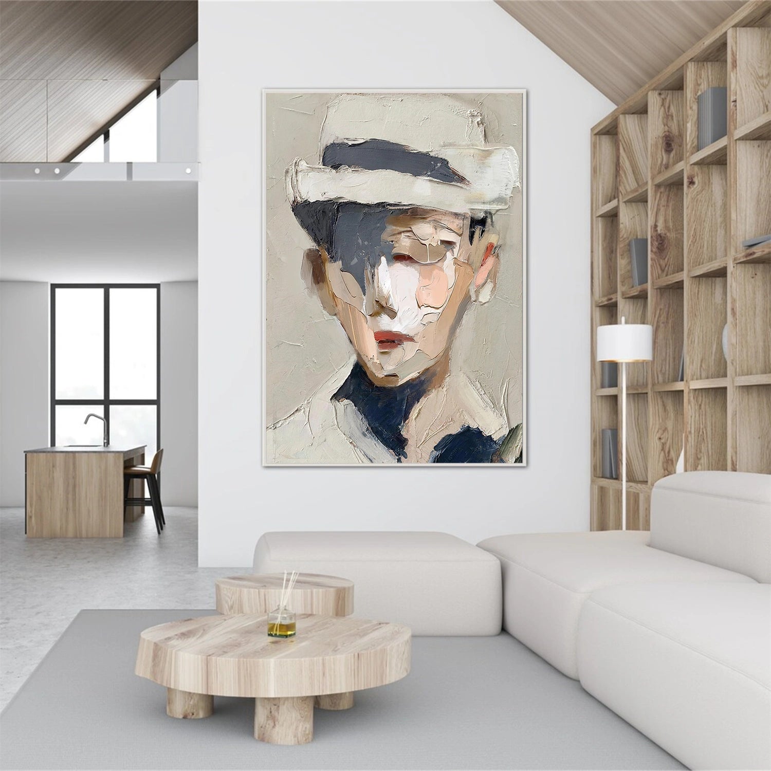 Abstract Portrait Textured  Wall Art #LA072