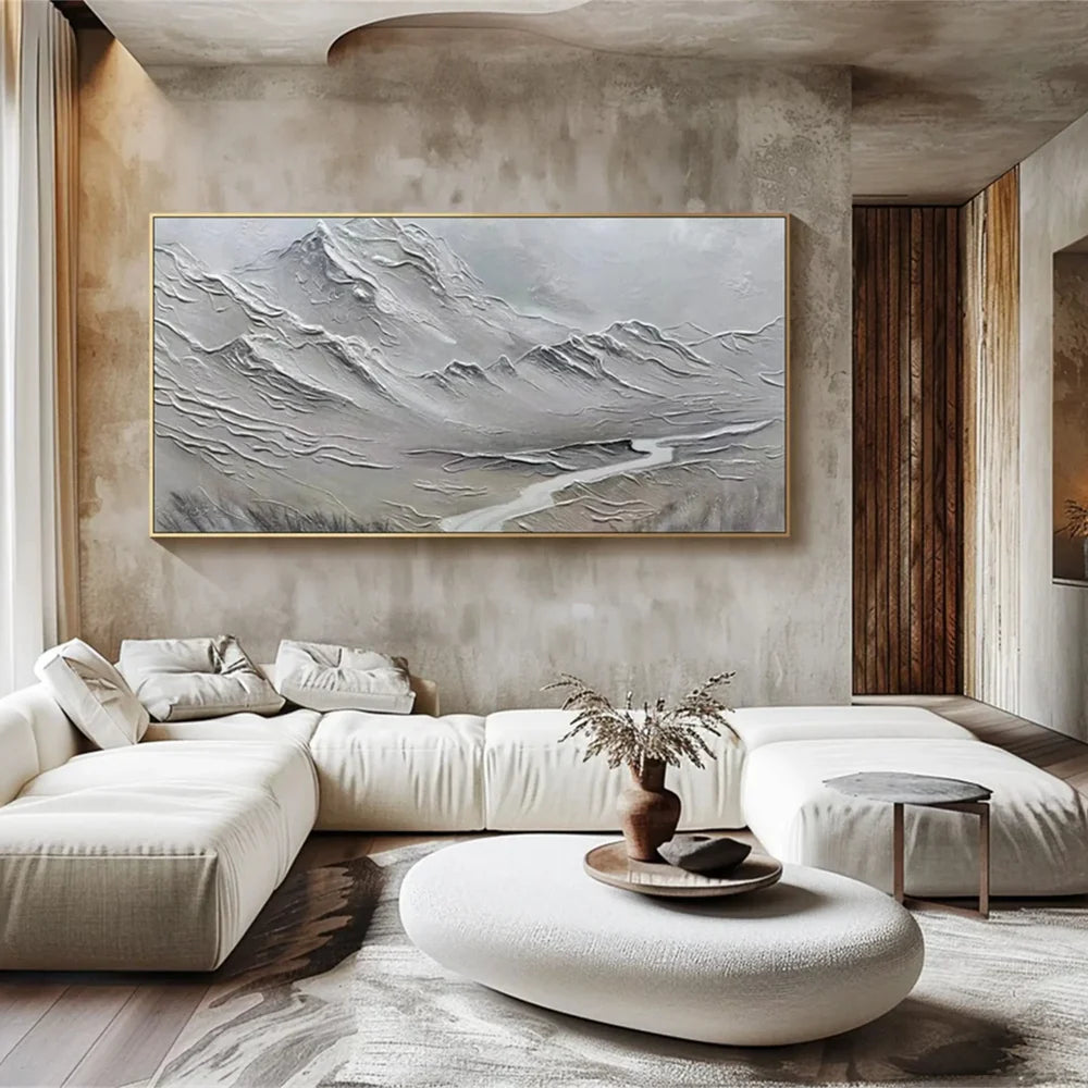 Abstract Mountain Textured Canvas Art #BT038