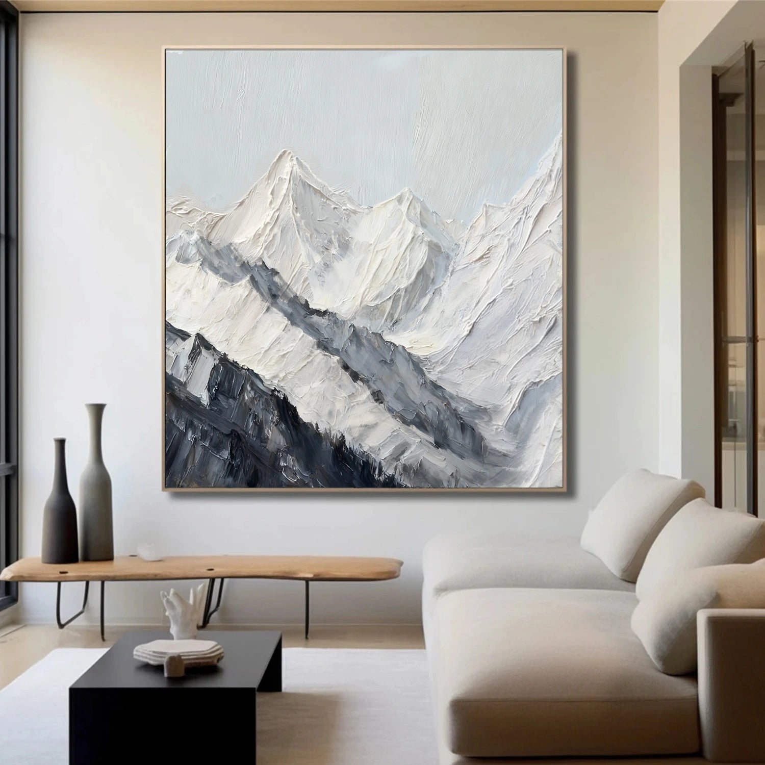 Minimalist Mountain Textured Canvas Art #BT058