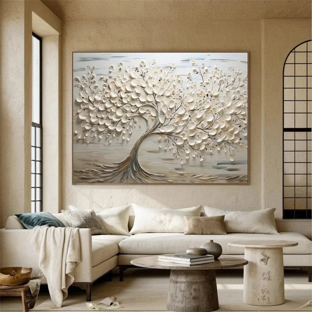 Abstract Flower And Tree Textured Canvas Art #MF029