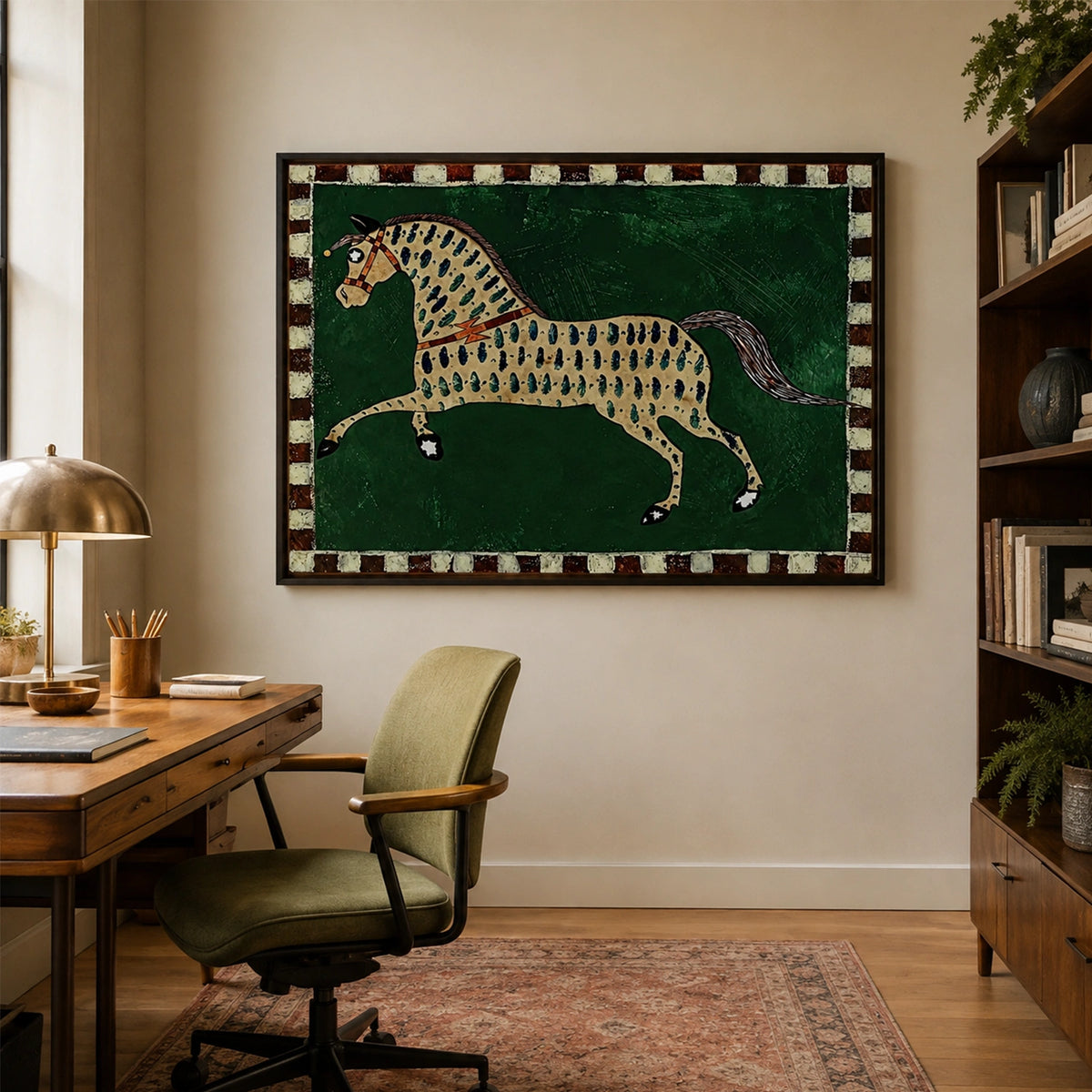 Abstract Animal Horse Canvas Art #DW159