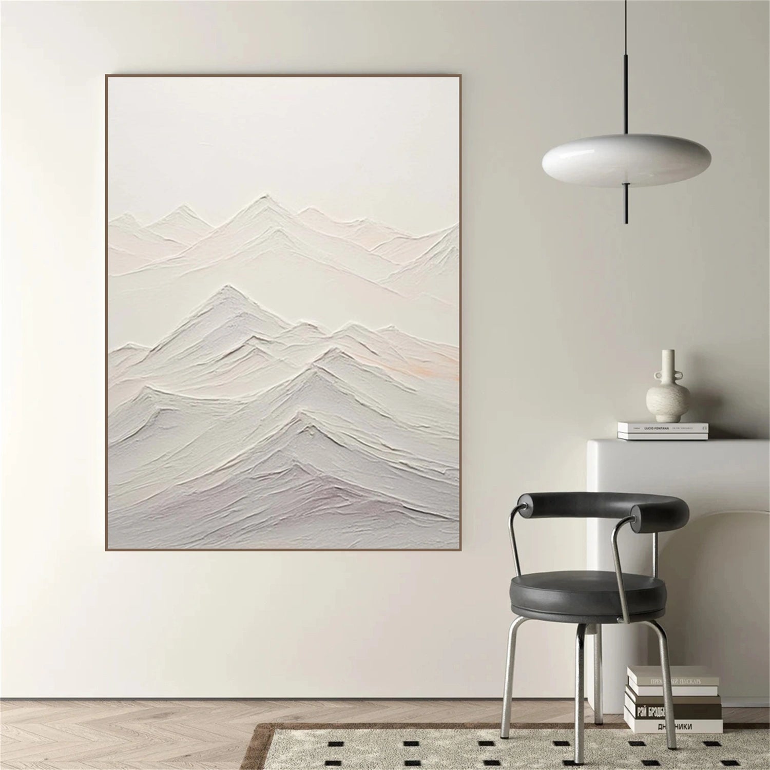 Minimalist Mountain Textured Canvas Art #BT079