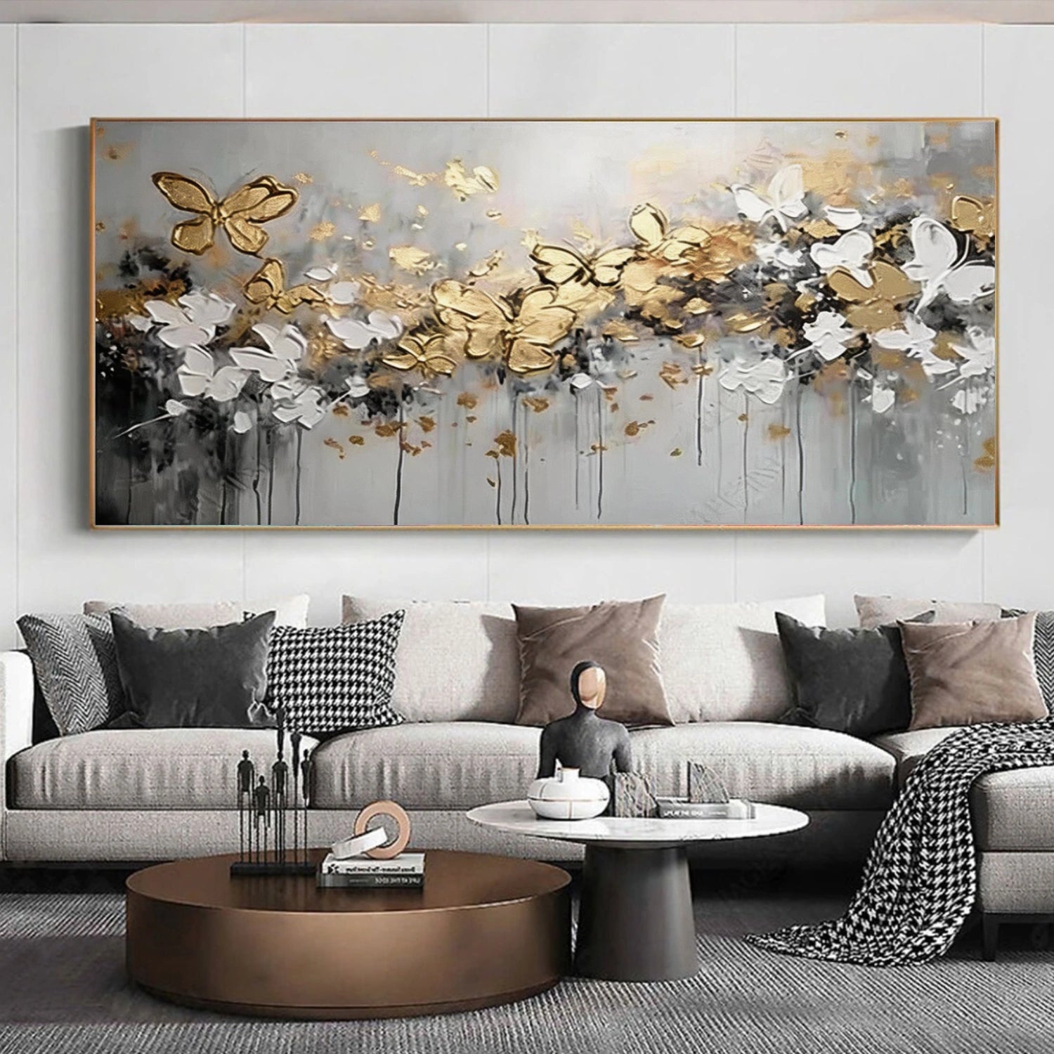 Abstract Flower And Tree Textured Canvas Art #MF192