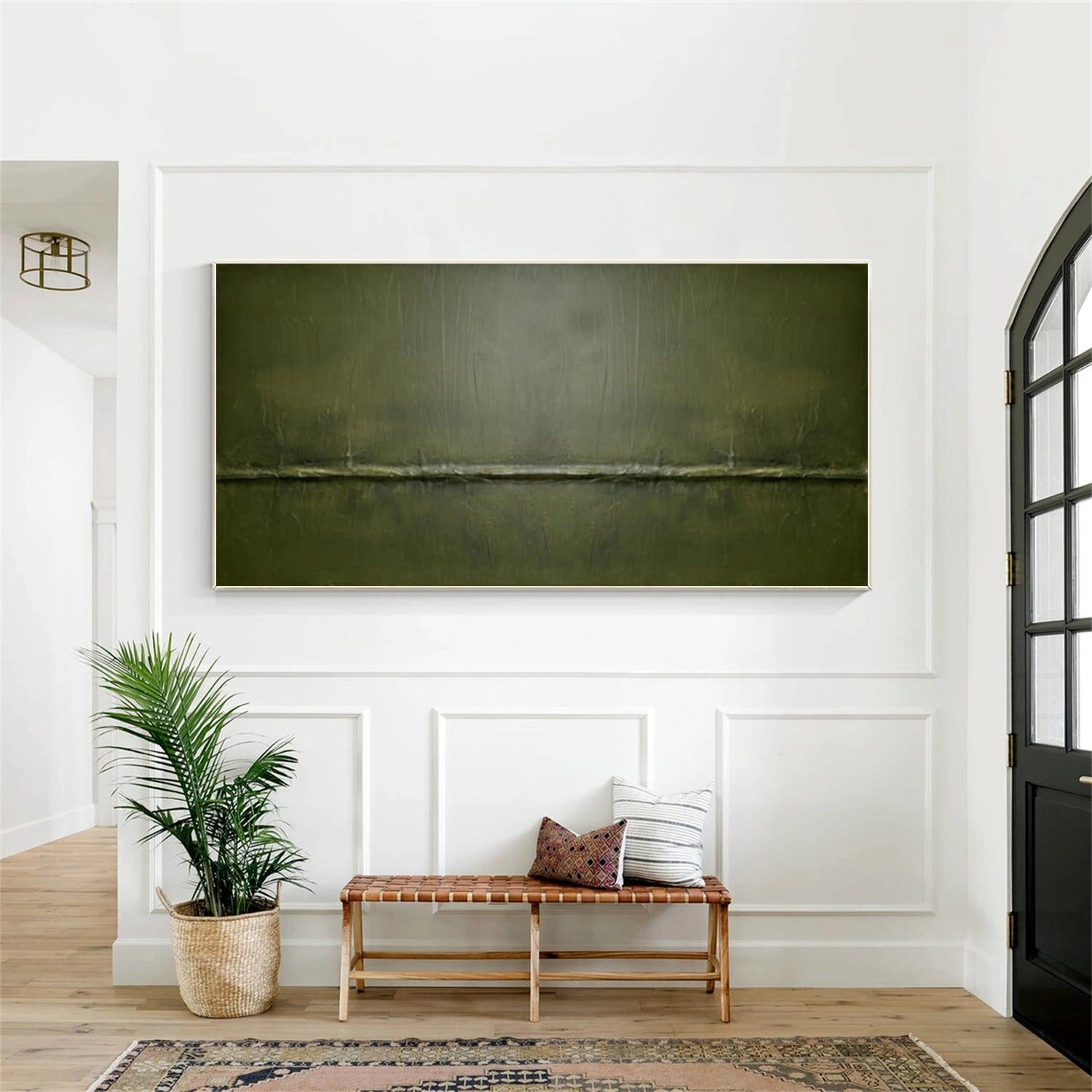 Green Minimalist Textured Canvas Art #WM117