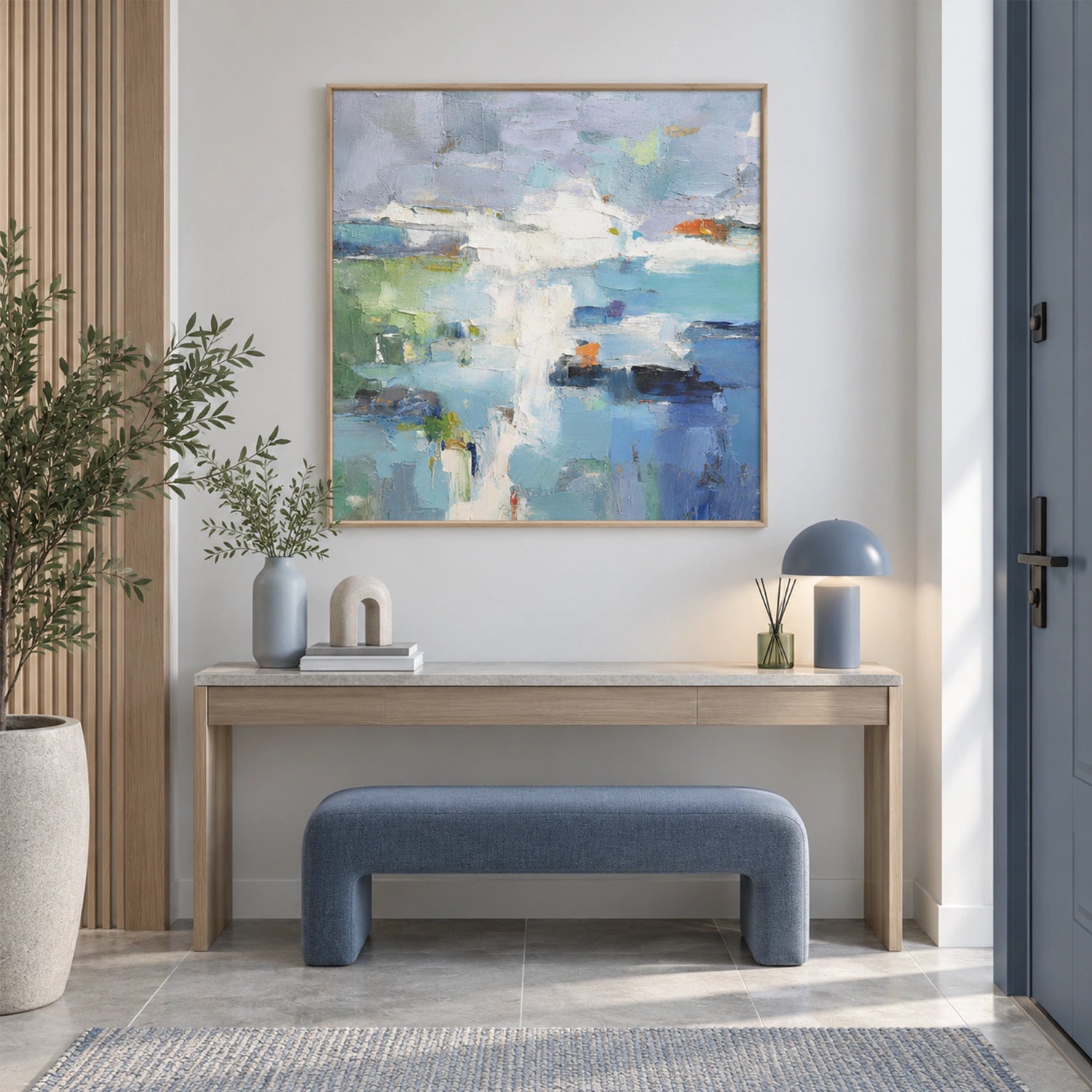 Blue Abstract Wall Art #VA345