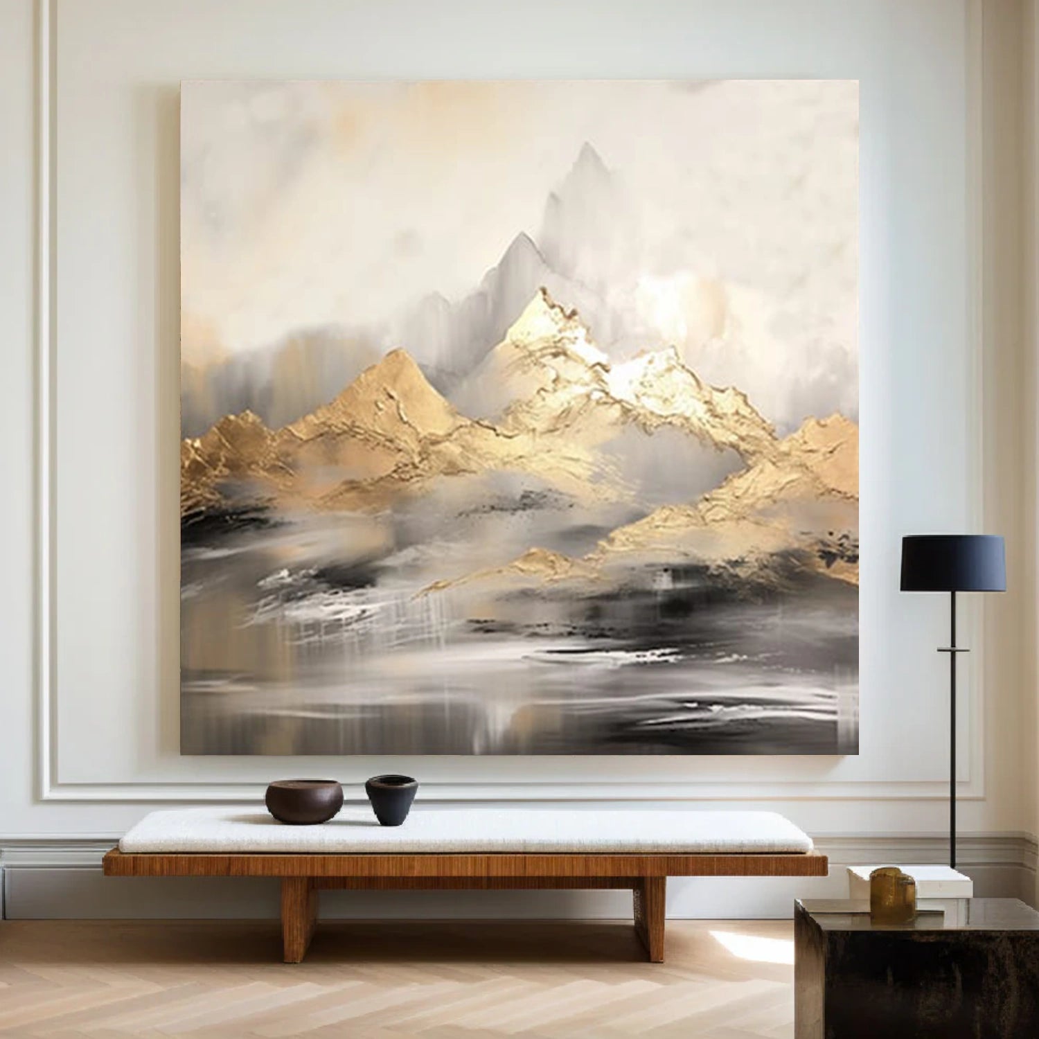 Abstract Mountain Textured Canvas Art #BT078