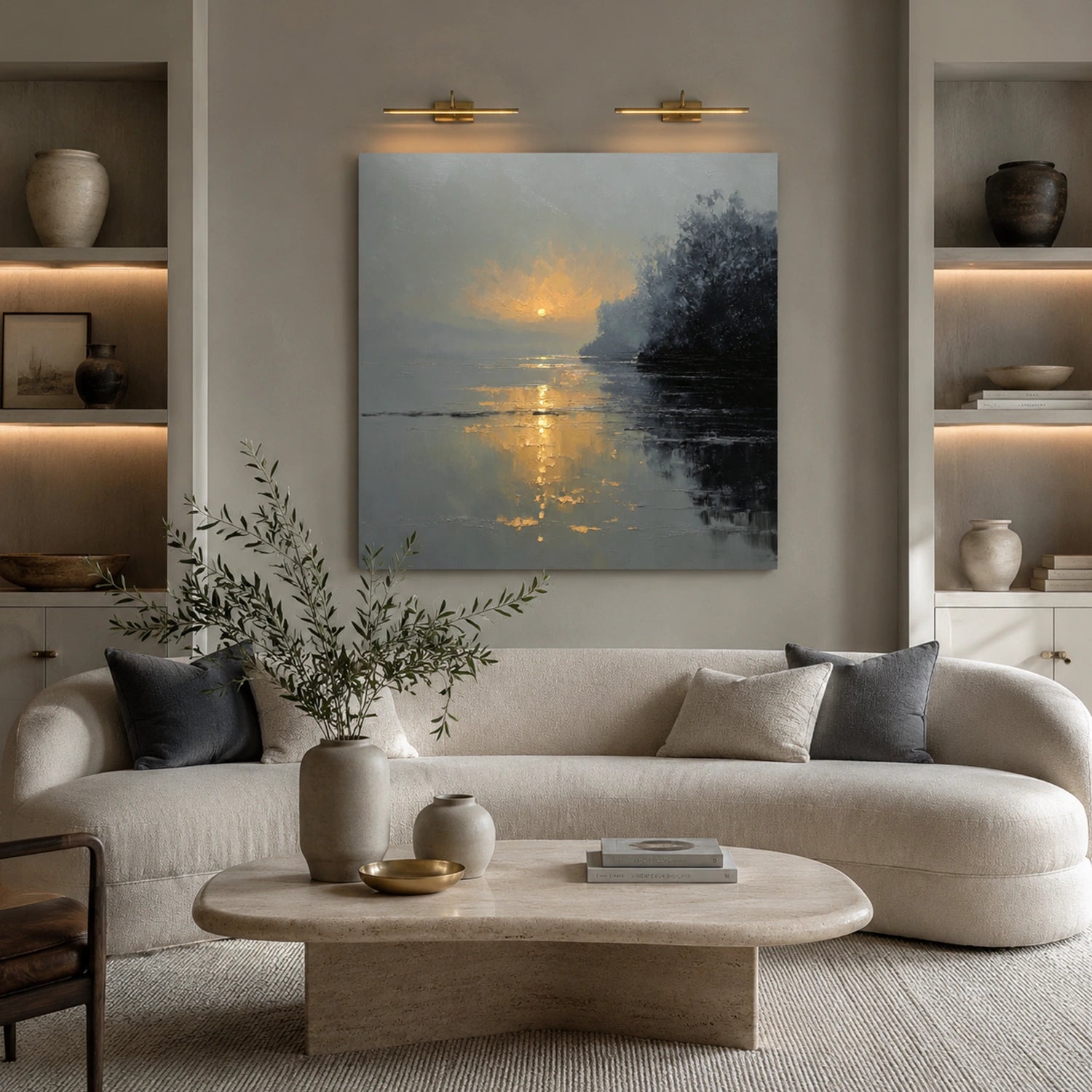 Abstract Ocean And Sky Canvas Art #OC199