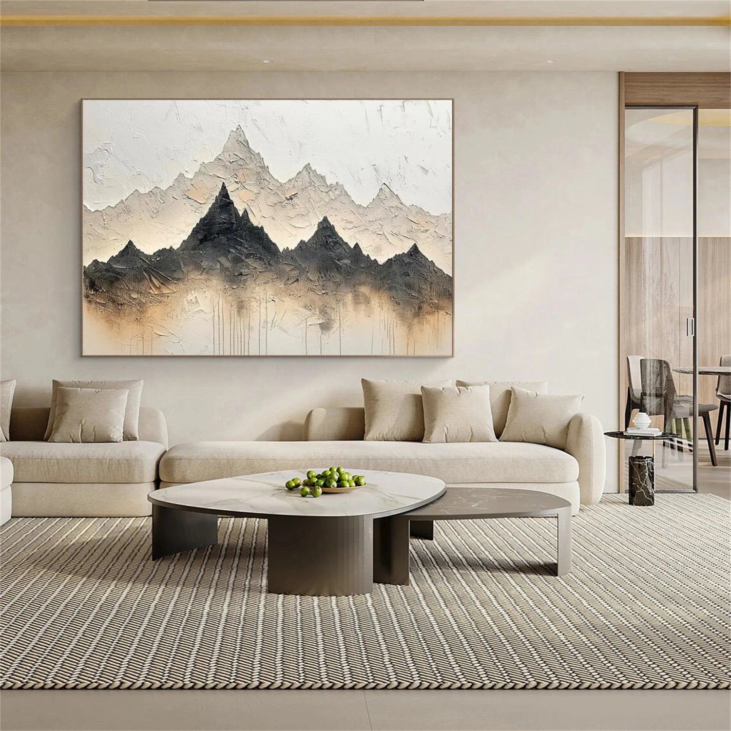 Abstract Mountain Textured Canvas Art #BT068