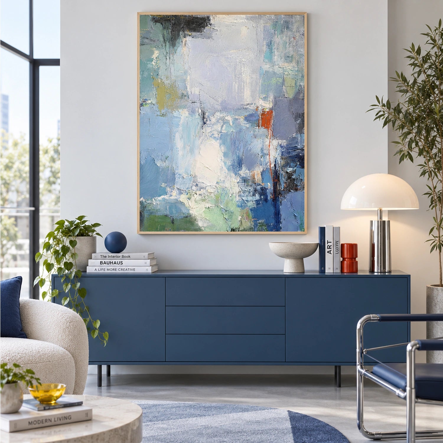 Blue Abstract Wall Art #VA339