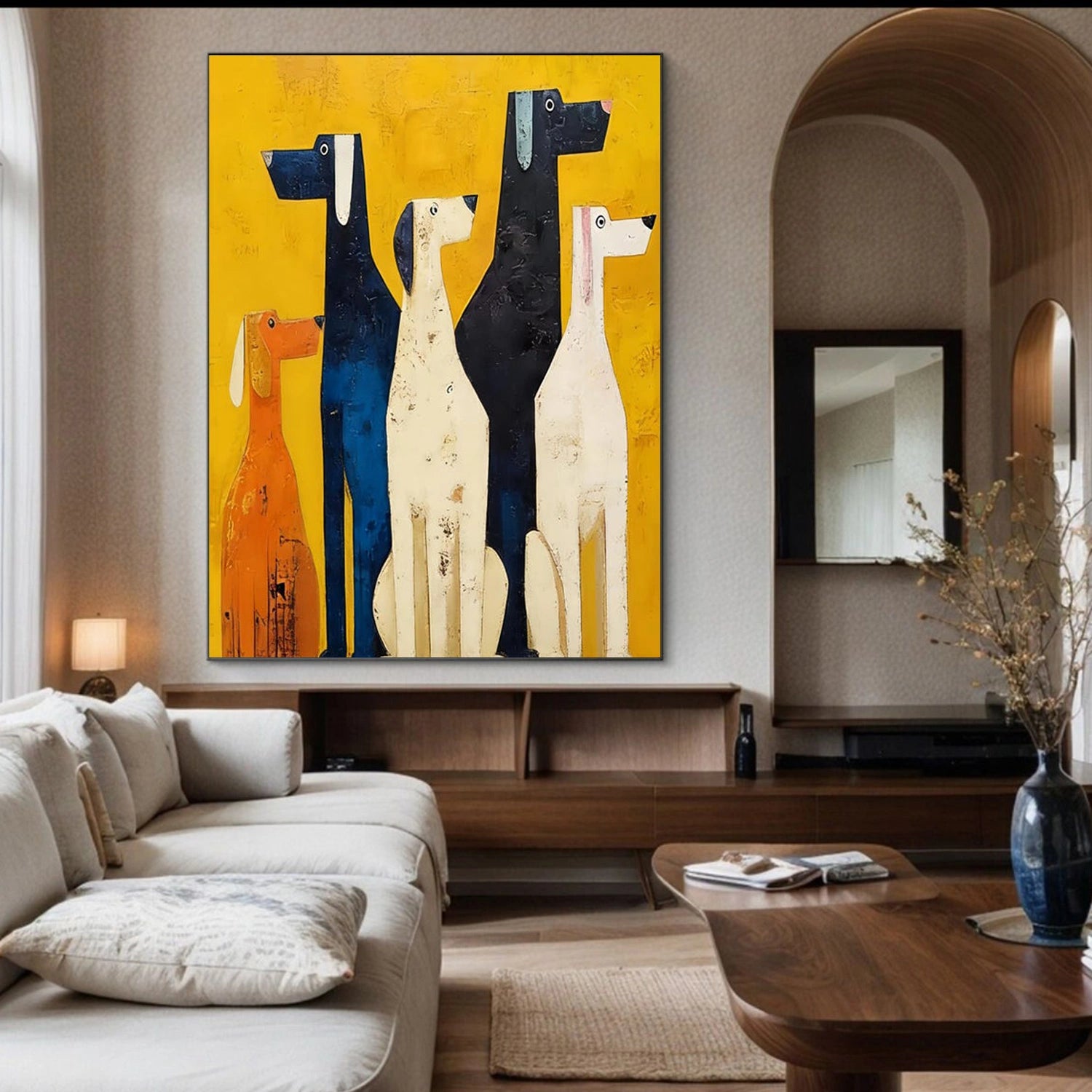 Abstract Animal Dog Canvas Art #DW141
