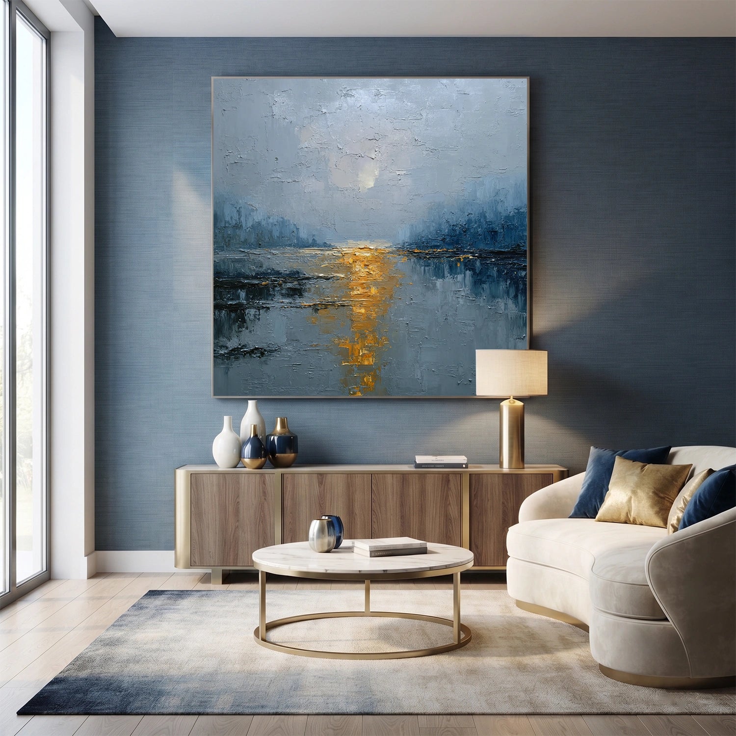Abstract Ocean And Sky Canvas Art #OC202