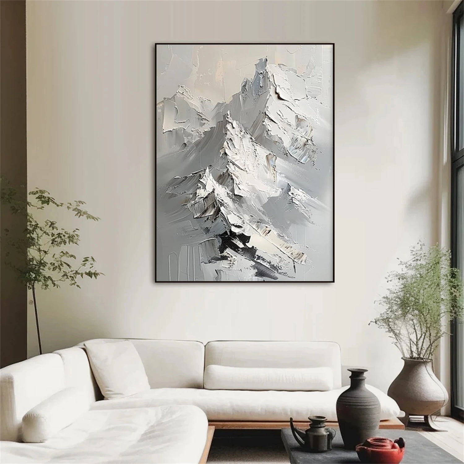 Abstract Mountain Textured Canvas Art #BT082