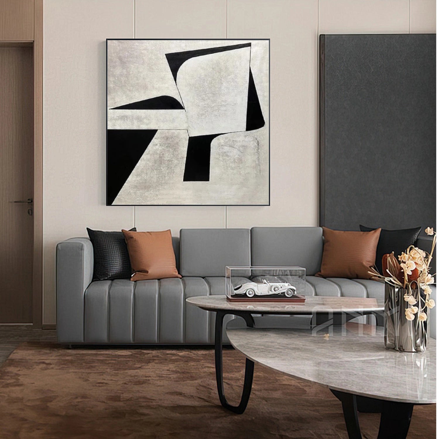 Black and White Minimalist Canvas Art #WZ098