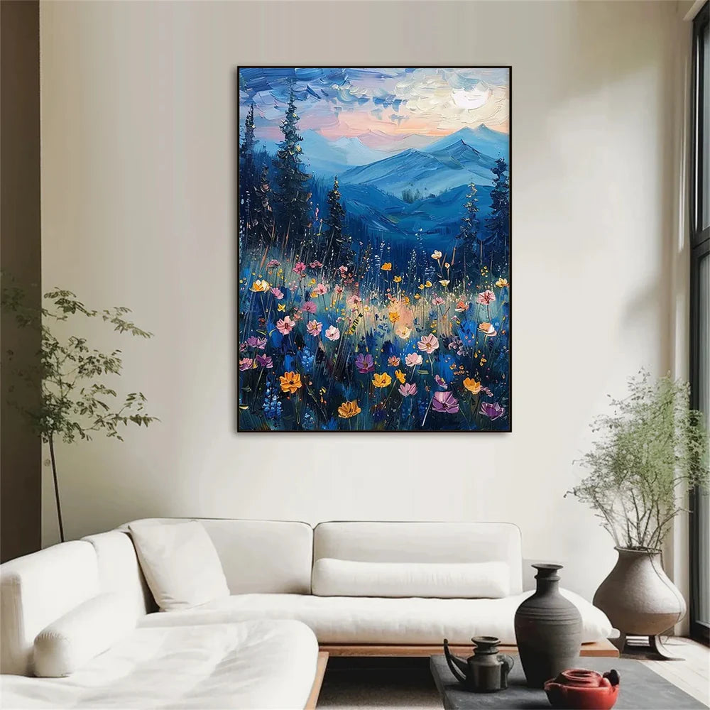 Colorful Abstract Flower And Tree Canvas Art #MF014