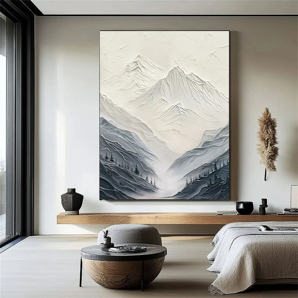 Abstract Mountain Textured Canvas Art #BT018