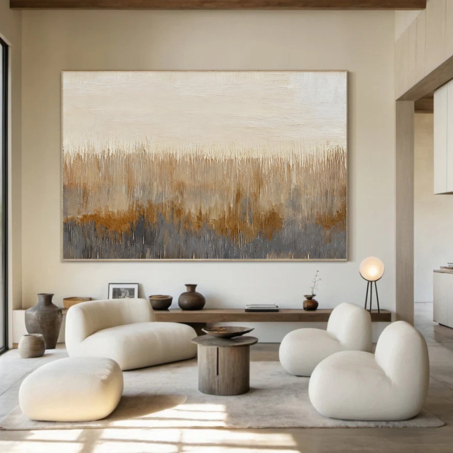 Beige and Brown Abstract Wall Art #VA201