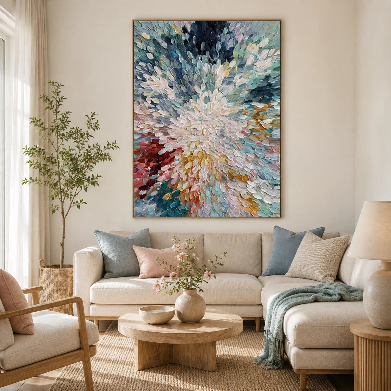 Abstract Flower And Tree Textured Canvas Art #MF216