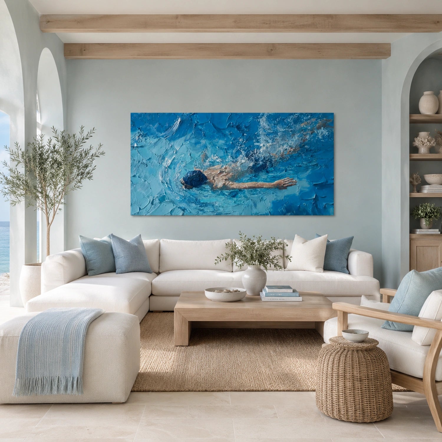 Swimming Sport Canvas Painting #PB098