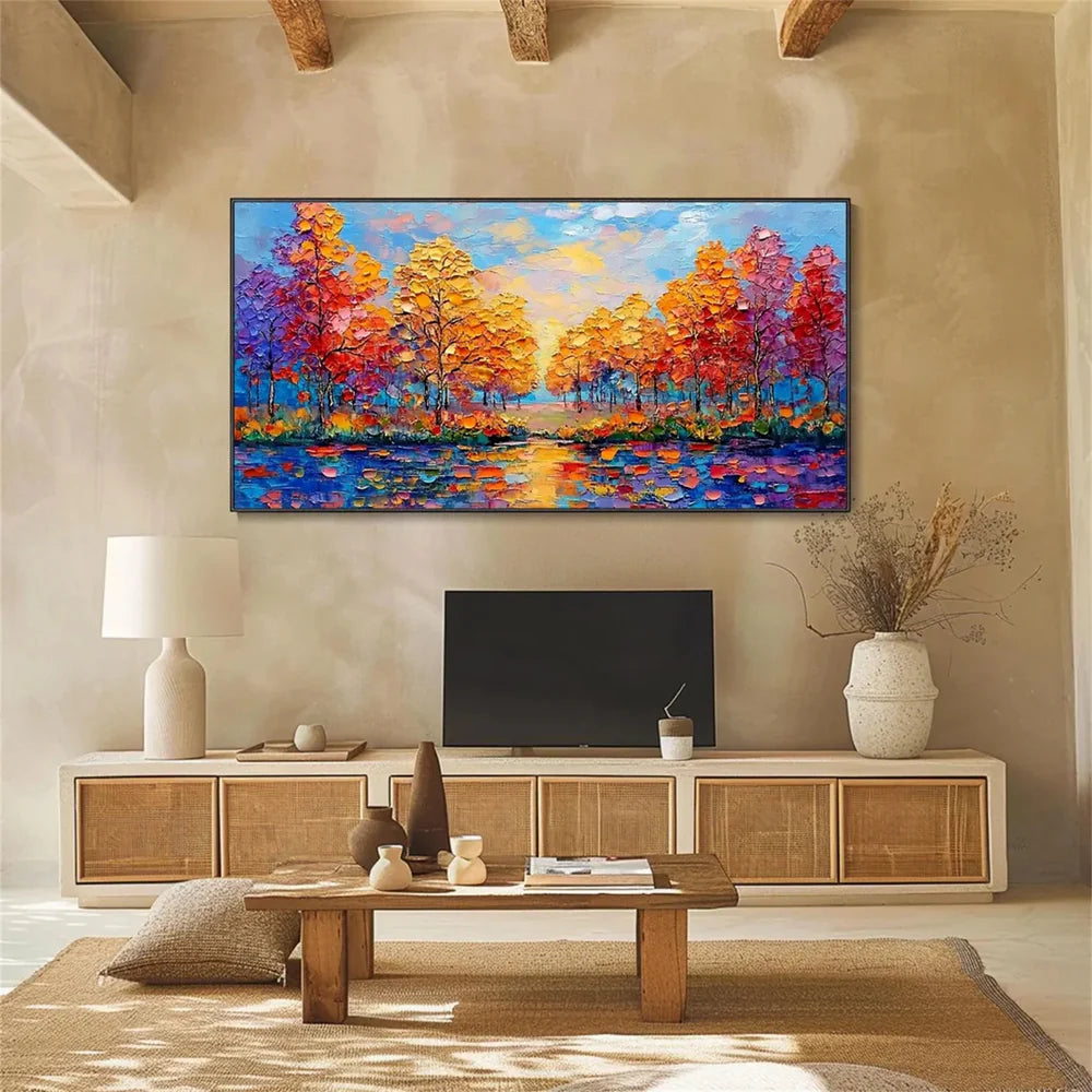Abstract Flower And Tree Textured Canvas Art #MF032