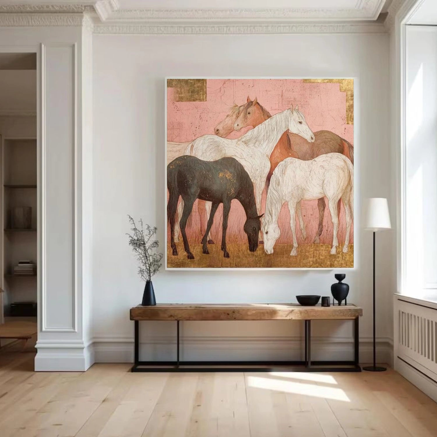 Abstract Animal Horse Canvas Art #DW127