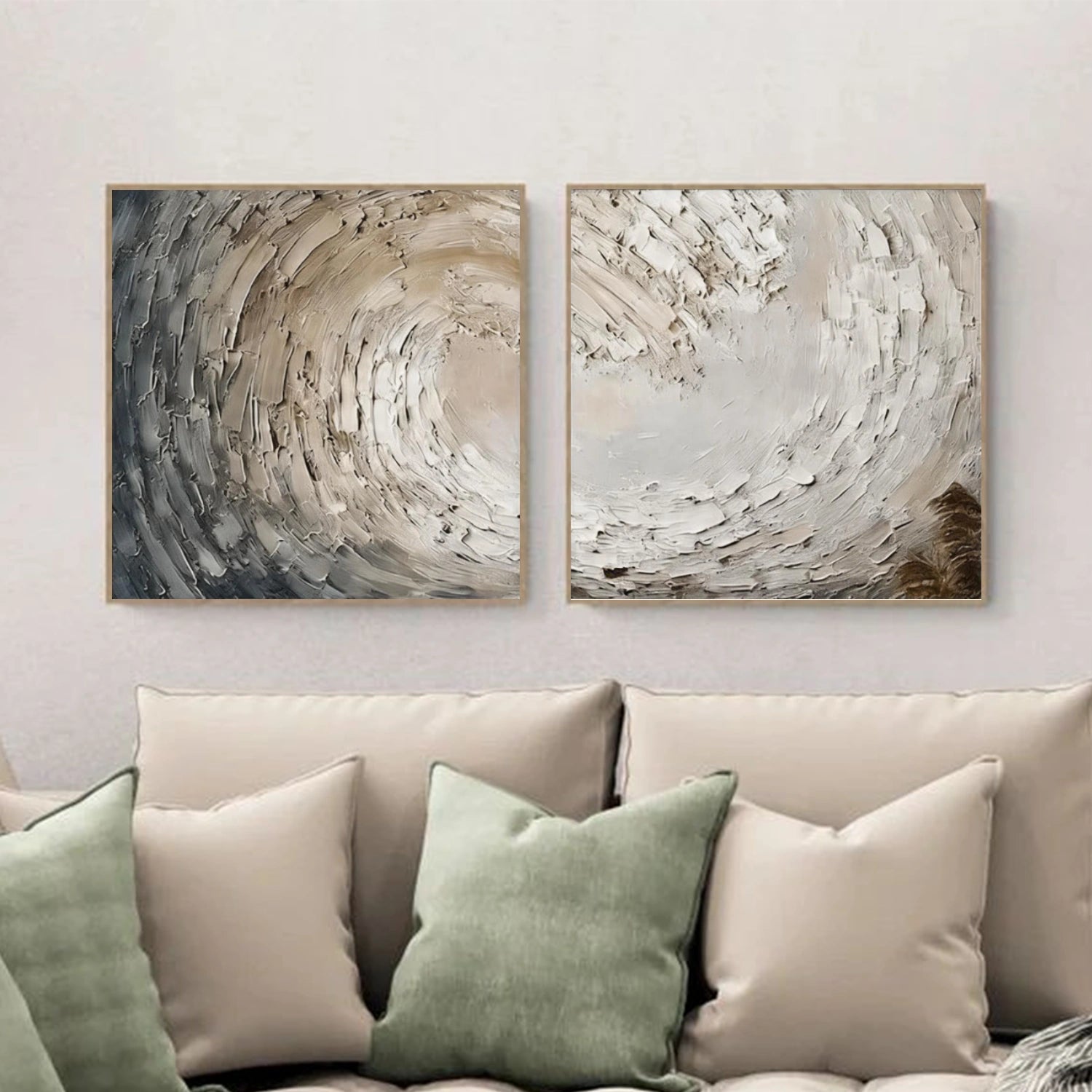 Abstract Ocean And Sky Textured Canvas Art #OC160