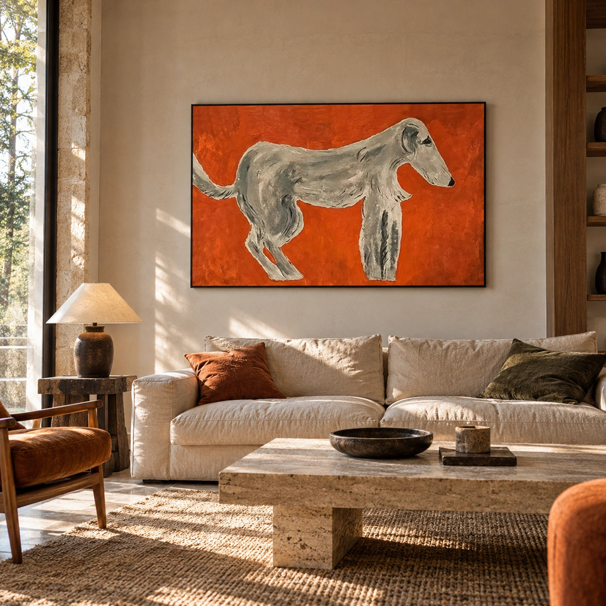 Abstract Animal Dog Canvas Art #DW169