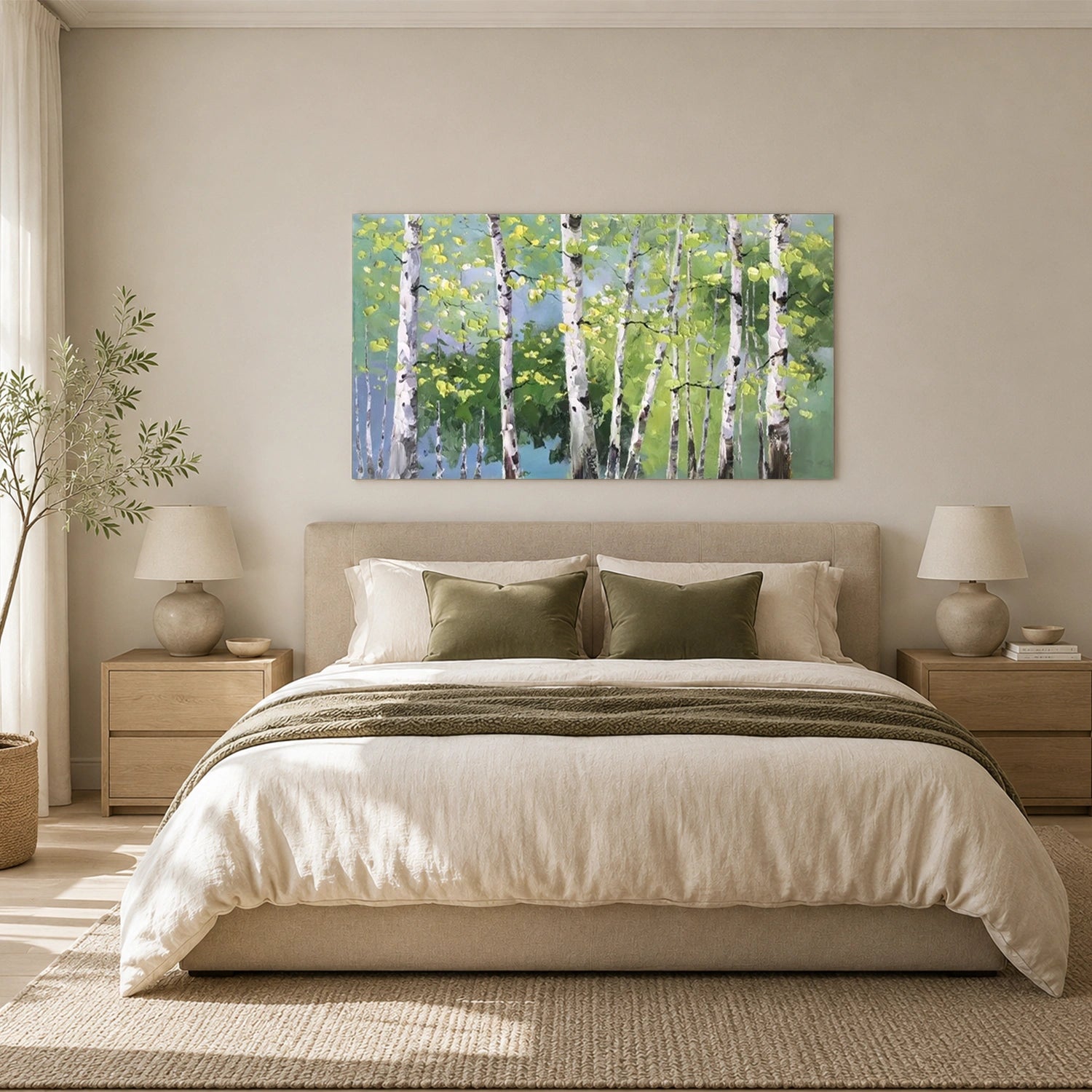 Abstract Flower And Tree Textured Canvas Art #MF218