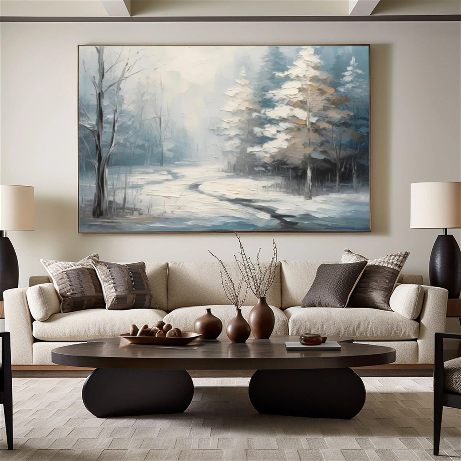 Abstract Flower And Tree Textured Canvas Art #MF086