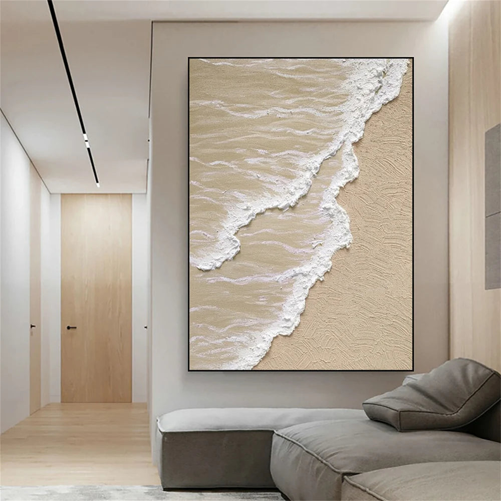 Minimalist Ocean And Sky Textured Canvas Art #OC034