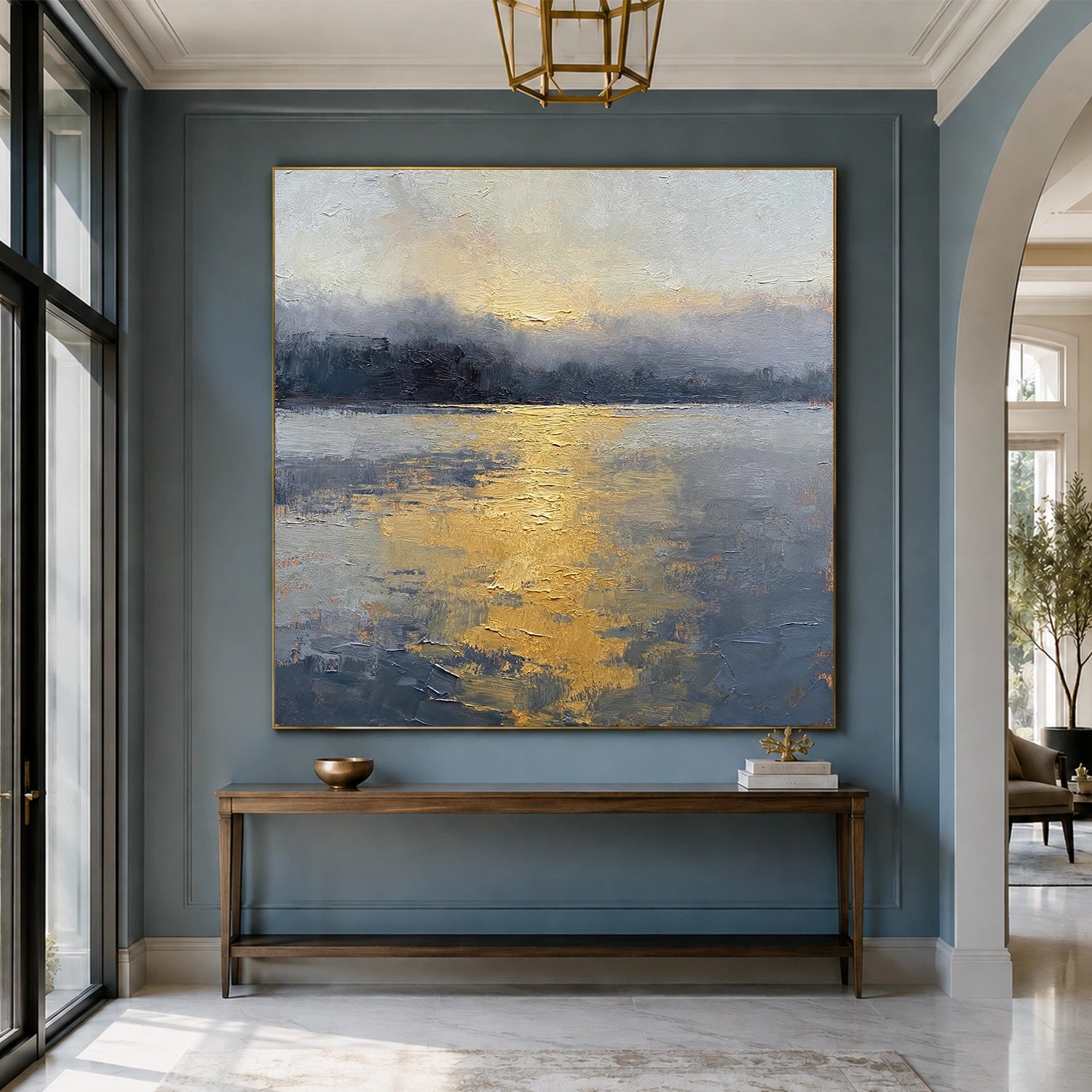 Abstract Ocean And Sky Canvas Art #OC206