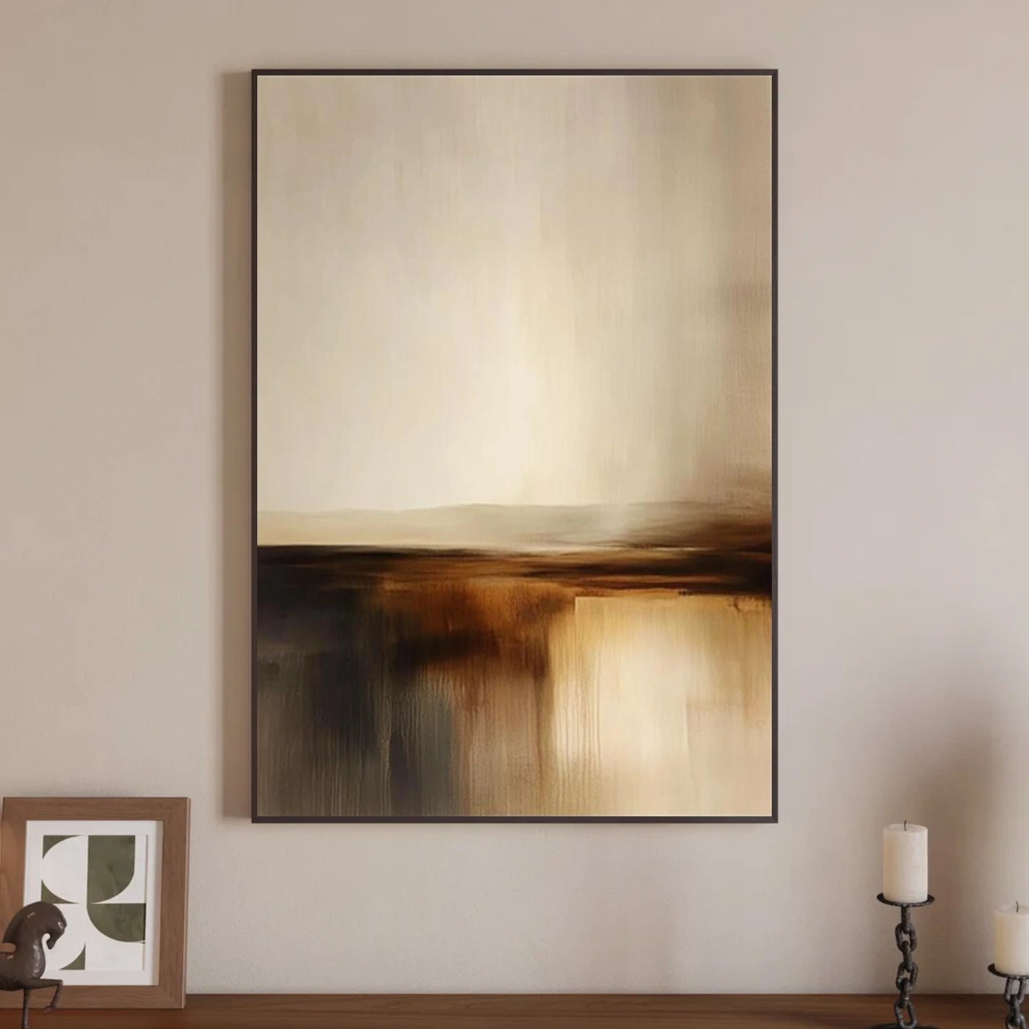 Beige and Brown Abstract Wall Art #VA227