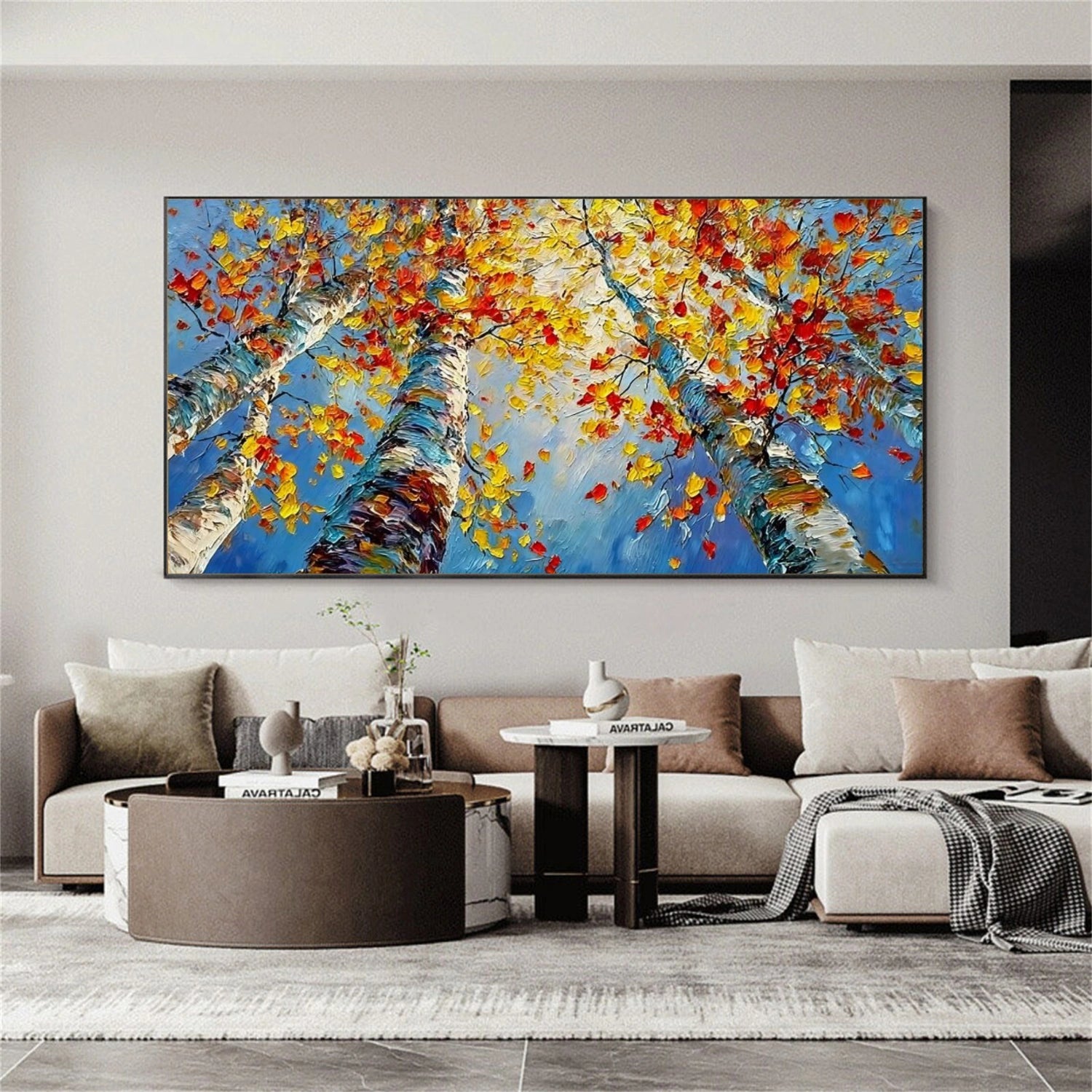 Abstract Flower And Tree Textured Canvas Art #MF110