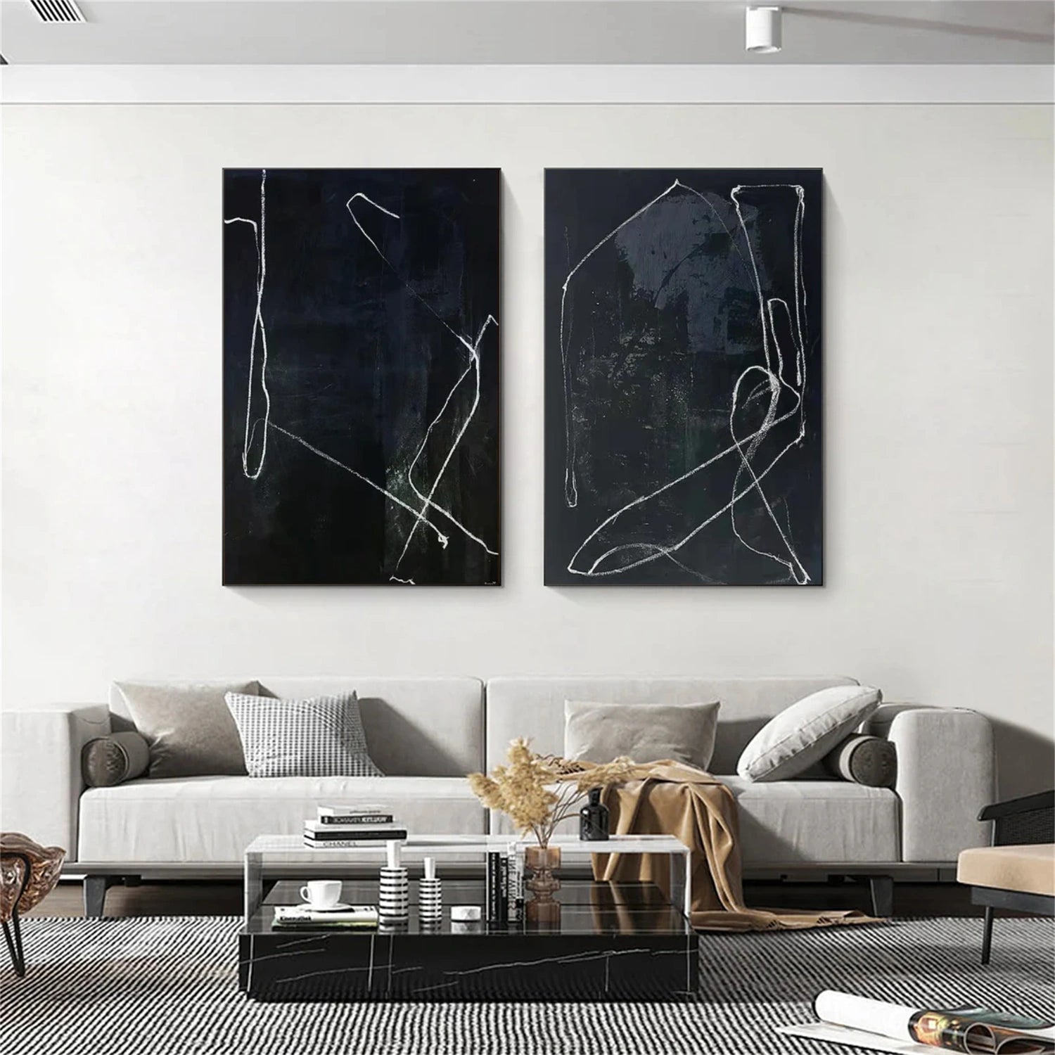 Black and White Wabi Sabi Wall Art Set of 2 #VS134